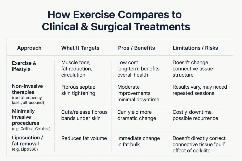 Sculpting Your Bum: Can Toning Exercises Really Reduce Cellulite? 2 How exercise compares to treatments from Lipo 360 Godalming