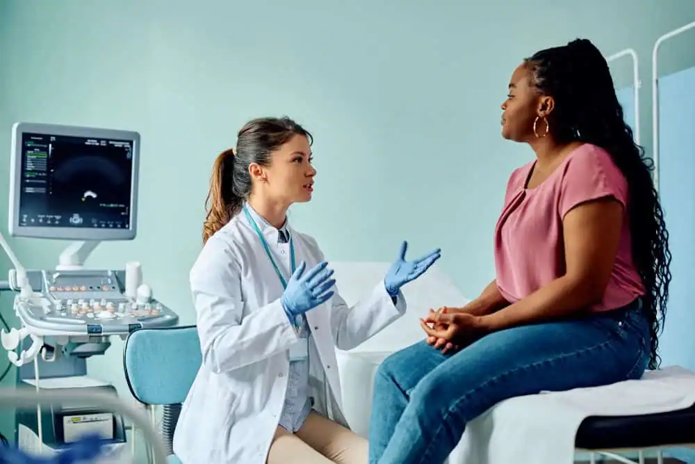 Woman have consultation about vaginal laxity Godalming