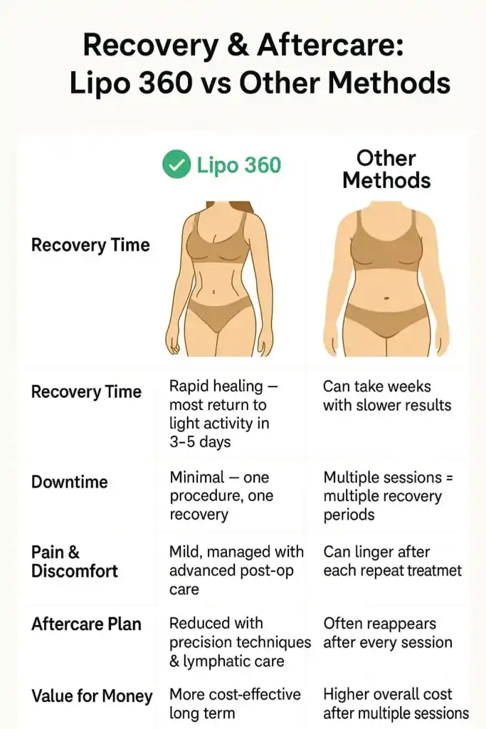 Recovery and Aftercare for Fat-Dissolving Surgery 2 Table to show fat dissolving injection aftercare Godalming