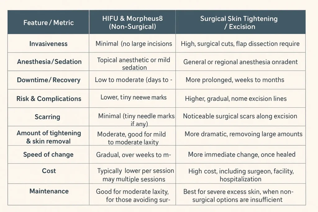 The Science of Skin Tightening 2 Table of skin tightening Godalming benefits compared to surgical options